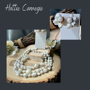 Vintage- Hattie Carnegie- Dreamy Demi-Parure Summer White & Gilt Set- 1960s